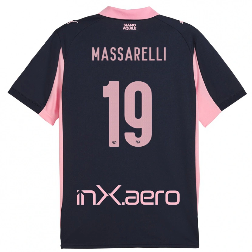 Danxen Criança Camisola Francesco Massarelli #19 Marinho Rosa Alternativa 2025/26 Camisa
