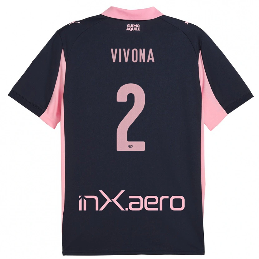 Danxen Criança Camisola Samuele Vivona #2 Marinho Rosa Alternativa 2025/26 Camisa