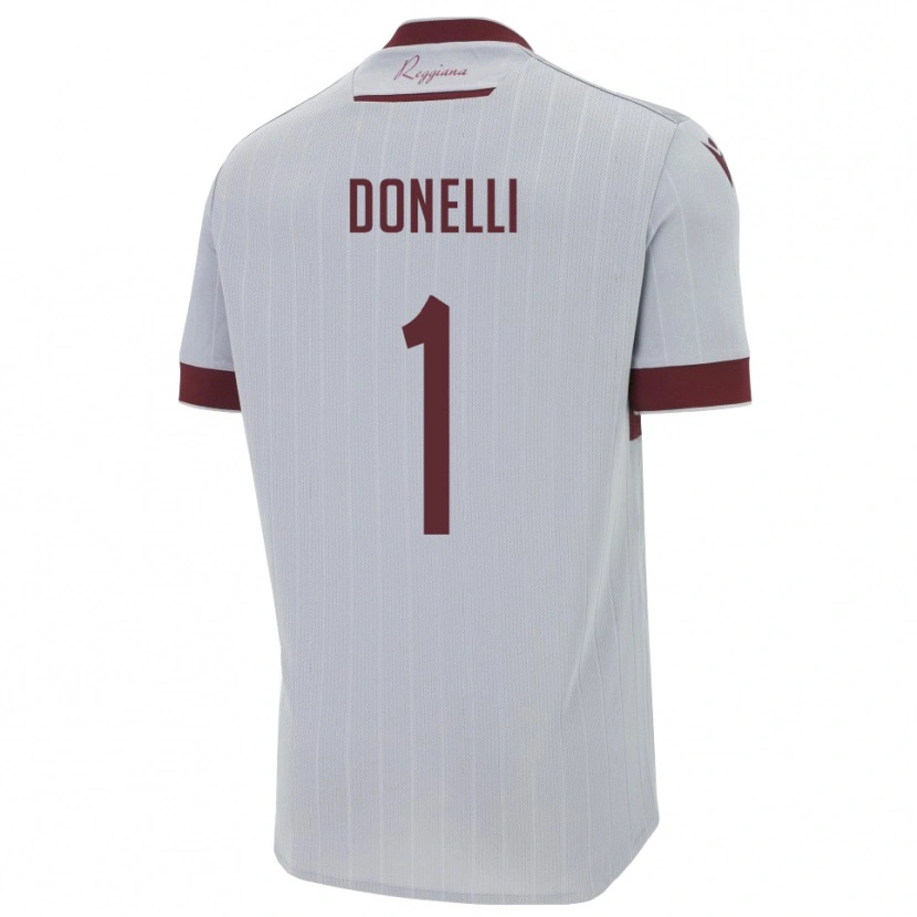 Danxen Criança Camisola Matteo Donelli #1 Borgonha Branco Alternativa 2025/26 Camisa