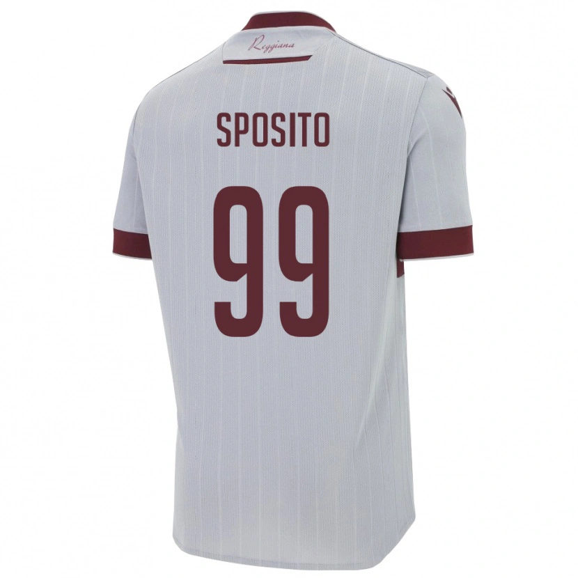 Danxen Criança Camisola Alex Sposito #99 Borgonha Branco Alternativa 2025/26 Camisa