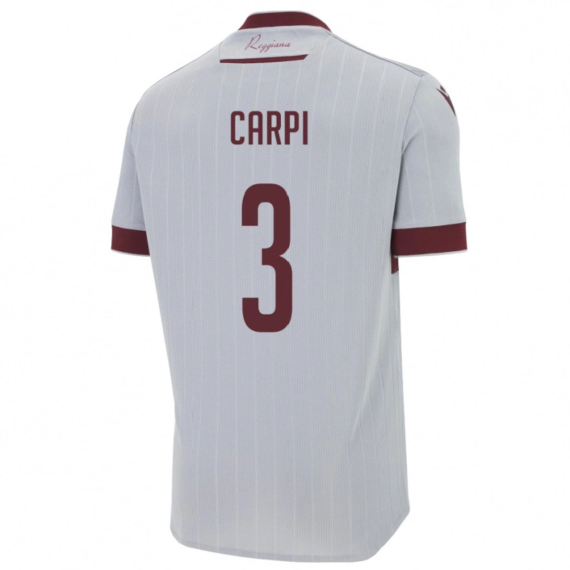 Danxen Criança Camisola Filippo Carpi #3 Borgonha Branco Alternativa 2025/26 Camisa