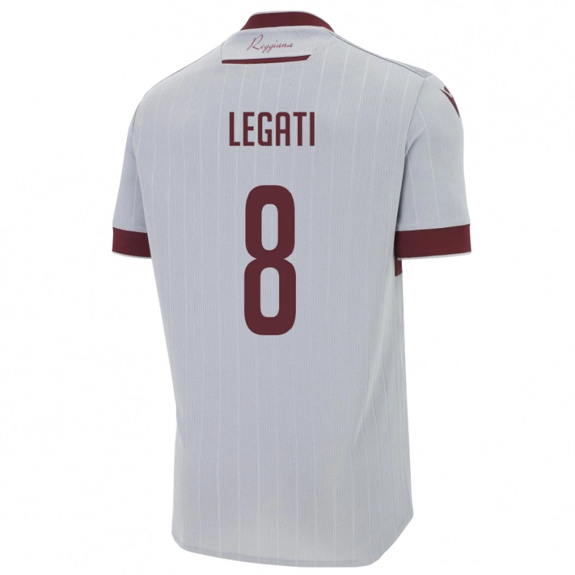 Danxen Criança Camisola Mattia Legati #8 Borgonha Branco Alternativa 2025/26 Camisa