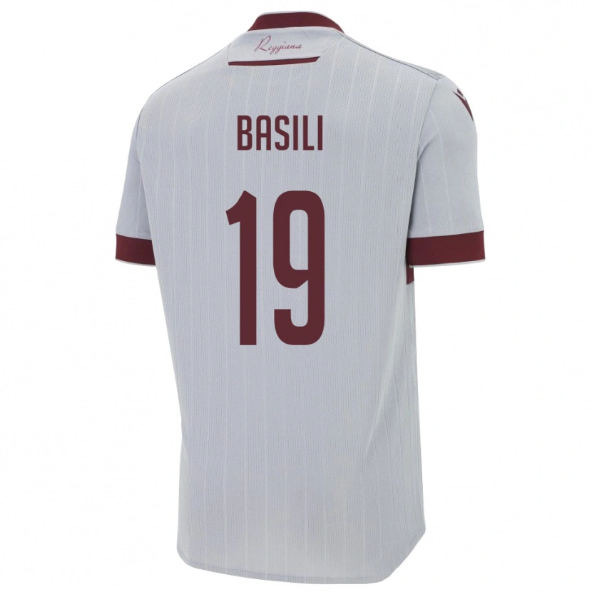 Danxen Criança Camisola Damiano Basili #19 Borgonha Branco Alternativa 2025/26 Camisa