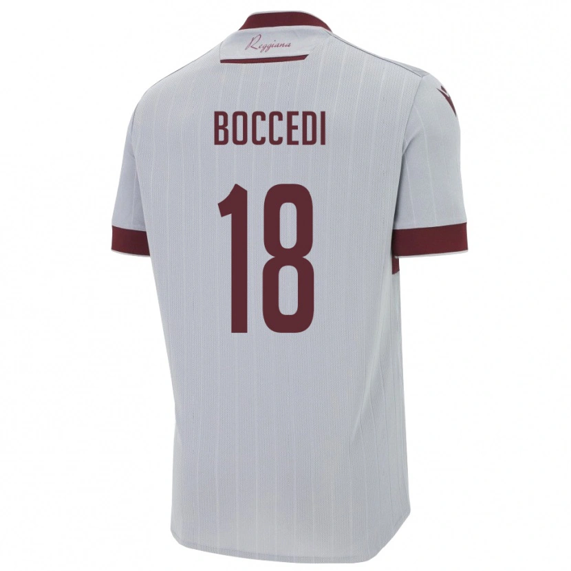 Danxen Criança Camisola Alessandro Boccedi #18 Borgonha Branco Alternativa 2025/26 Camisa