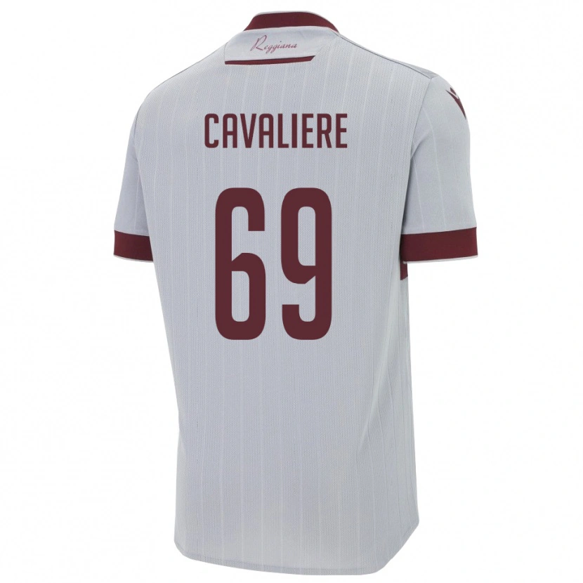 Danxen Criança Camisola Edoardo Cavaliere #69 Borgonha Branco Alternativa 2025/26 Camisa