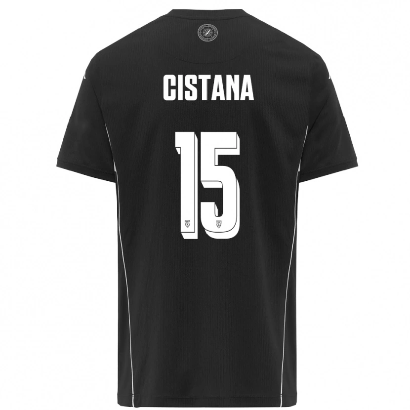 Danxen Criança Camisola Andrea Cistana #15 Preto Branco Alternativa 2025/26 Camisa