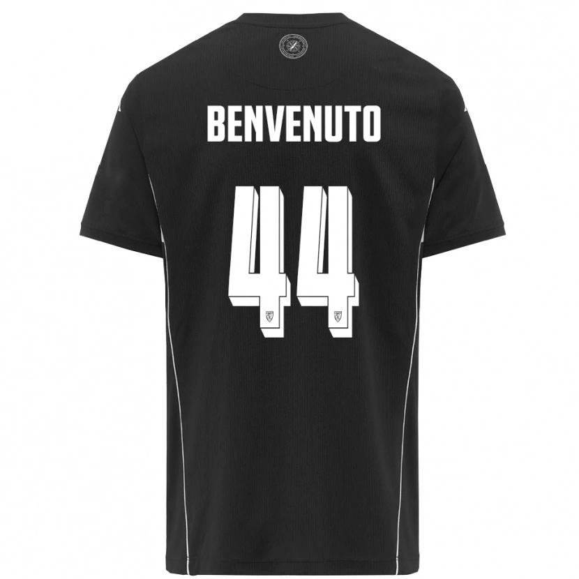 Danxen Criança Camisola Mattia Benvenuto #44 Preto Branco Alternativa 2025/26 Camisa