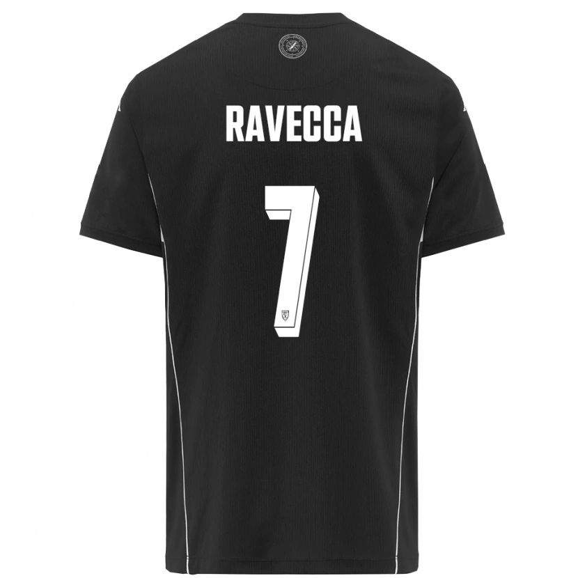 Danxen Criança Camisola Edoardo Ravecca #7 Preto Branco Alternativa 2025/26 Camisa