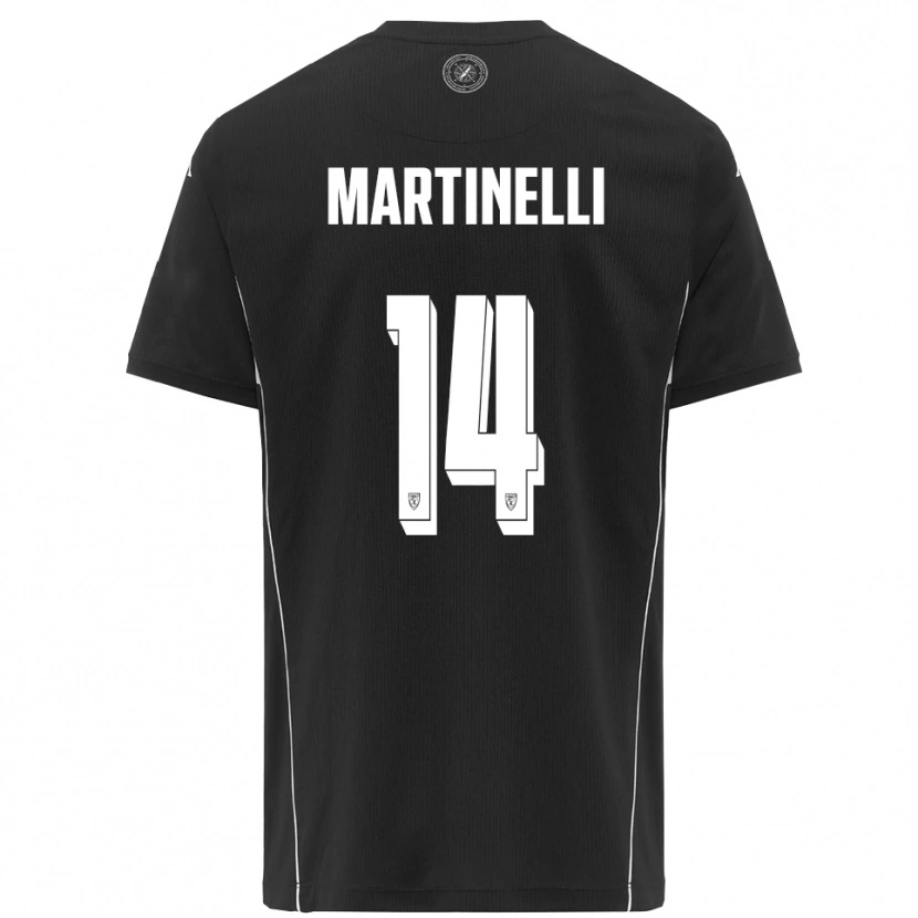 Danxen Criança Camisola Nicola Martinelli #14 Preto Branco Alternativa 2025/26 Camisa