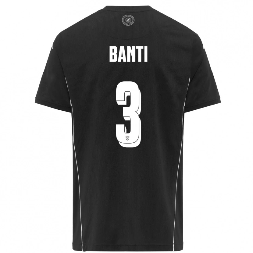 Danxen Criança Camisola Alessandro Banti #3 Preto Branco Alternativa 2025/26 Camisa