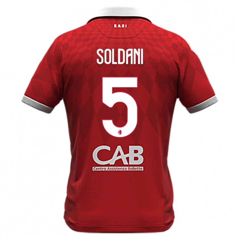 Danxen Criança Camisola Mauro Soldani #5 Vermelho Branco Alternativa 2025/26 Camisa