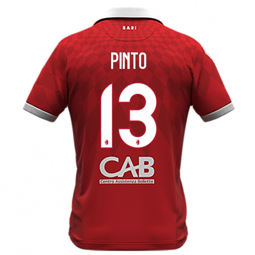 Danxen Criança Camisola Francesco Pinto #13 Vermelho Branco Alternativa 2025/26 Camisa