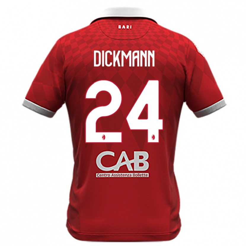 Danxen Criança Camisola Lorenzo Dickmann #24 Vermelho Branco Alternativa 2025/26 Camisa