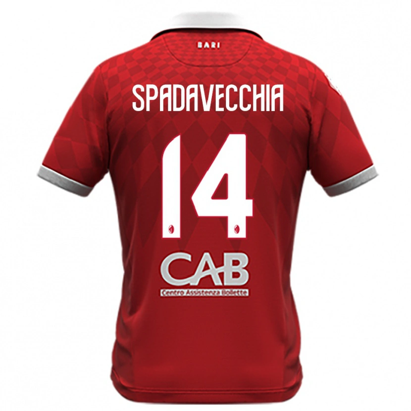 Danxen Criança Camisola Pantaleo Spadavecchia #14 Vermelho Branco Alternativa 2025/26 Camisa