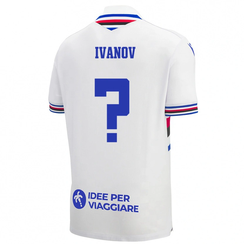 Danxen Criança Camisola Maksym Ivanov #0 Branco Azul Vermelho Alternativa 2025/26 Camisa