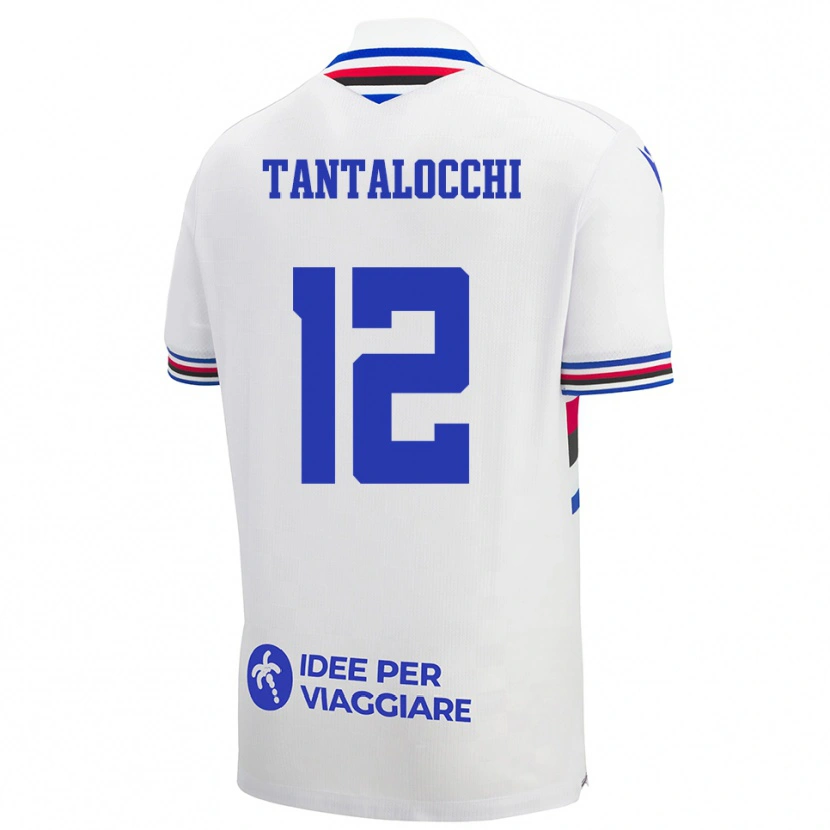 Danxen Criança Camisola Elia Tantalocchi #12 Branco Azul Vermelho Alternativa 2025/26 Camisa