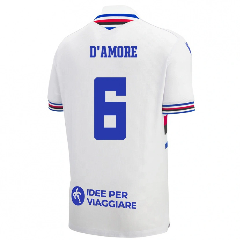 Danxen Criança Camisola Fabiano D'amore #6 Branco Azul Vermelho Alternativa 2025/26 Camisa