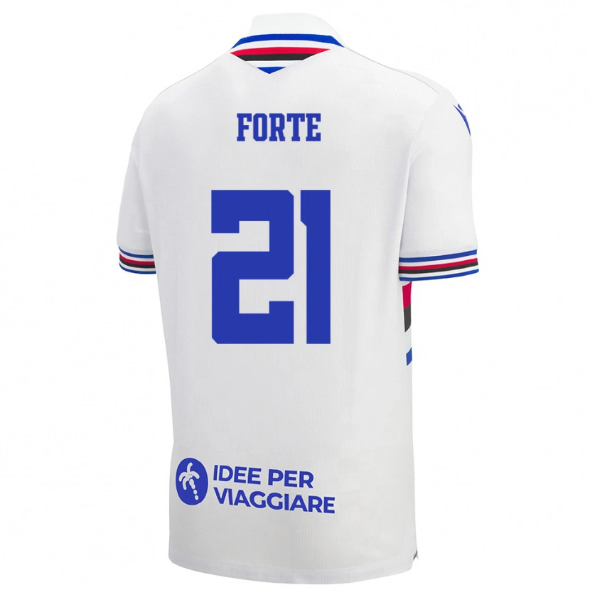 Danxen Criança Camisola Giuseppe Forte #21 Branco Azul Vermelho Alternativa 2025/26 Camisa