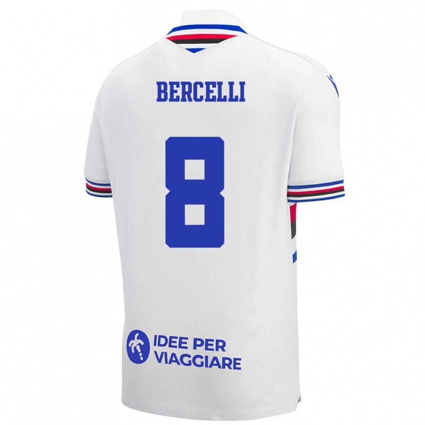 Danxen Criança Camisola Kiara Bercelli #8 Branco Azul Vermelho Alternativa 2025/26 Camisa
