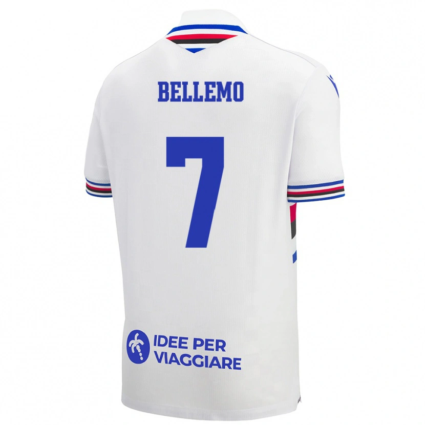 Danxen Criança Camisola Alessandro Bellemo #7 Branco Azul Vermelho Alternativa 2025/26 Camisa