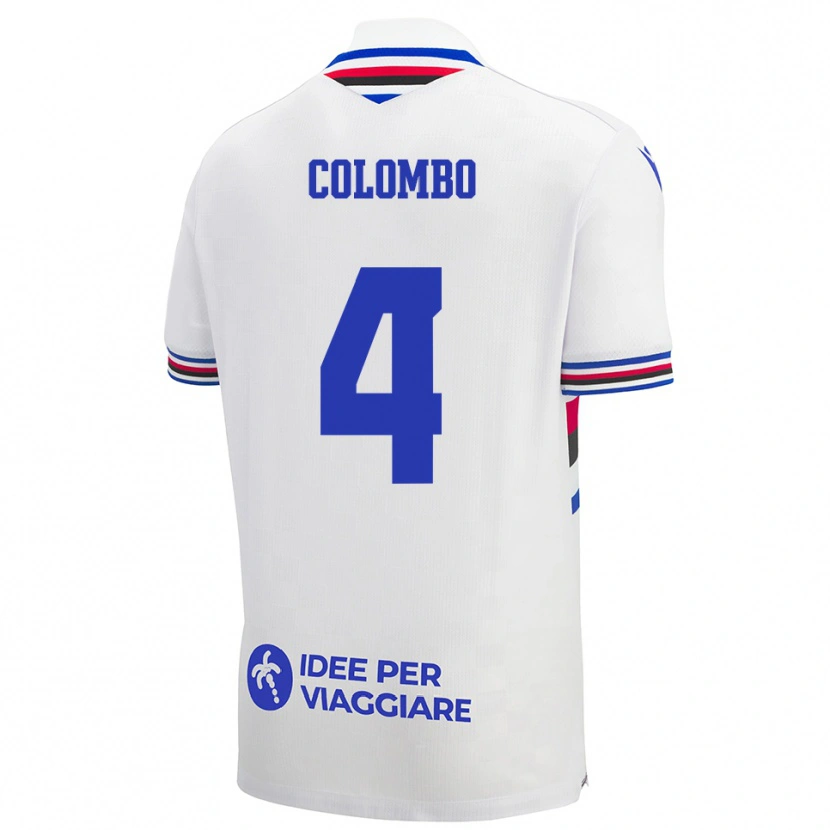 Danxen Criança Camisola Sofia Colombo #4 Branco Azul Vermelho Alternativa 2025/26 Camisa