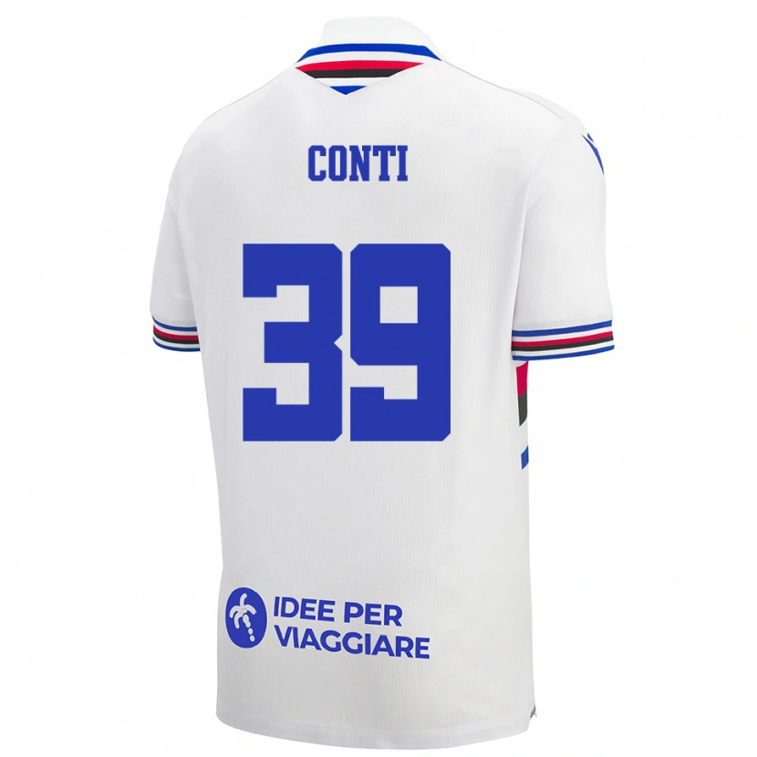 Danxen Criança Camisola Francesco Conti #39 Branco Azul Vermelho Alternativa 2025/26 Camisa