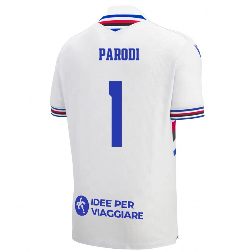 Danxen Criança Camisola Alessio Parodi #1 Branco Azul Vermelho Alternativa 2025/26 Camisa