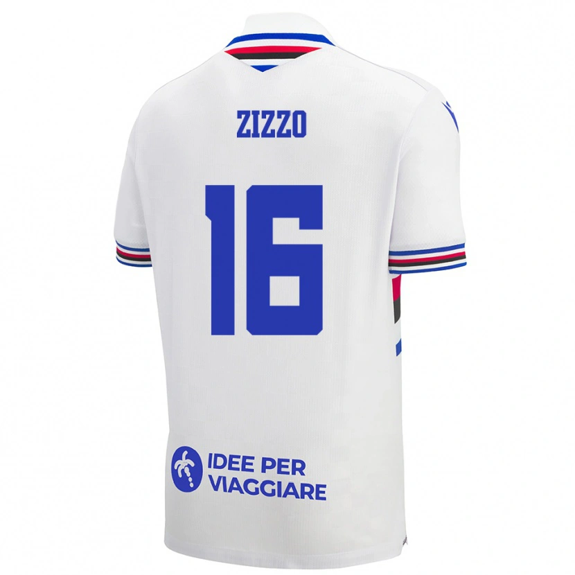 Danxen Criança Camisola Vincenzo Zizzo #16 Branco Azul Vermelho Alternativa 2025/26 Camisa