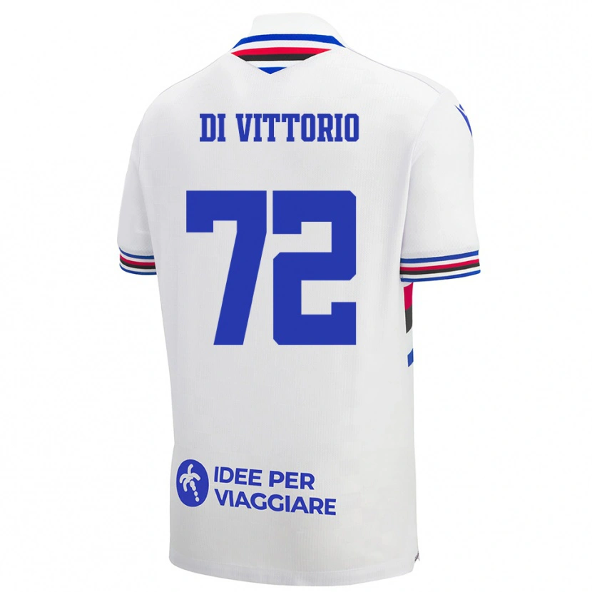 Danxen Criança Camisola Irene Di Vittorio #72 Branco Azul Vermelho Alternativa 2025/26 Camisa