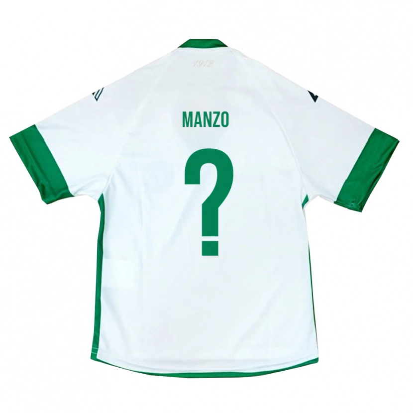Danxen Criança Camisola Antonio Manzo #0 Branco Verde Azul Alternativa 2025/26 Camisa