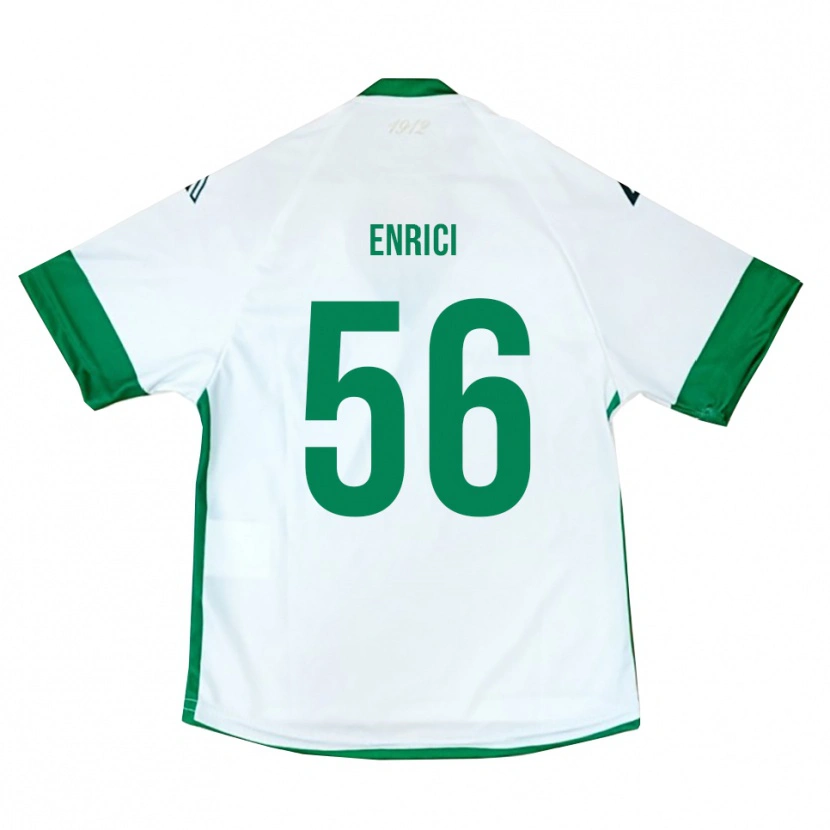 Danxen Criança Camisola Patrick Enrici #56 Branco Verde Azul Alternativa 2025/26 Camisa