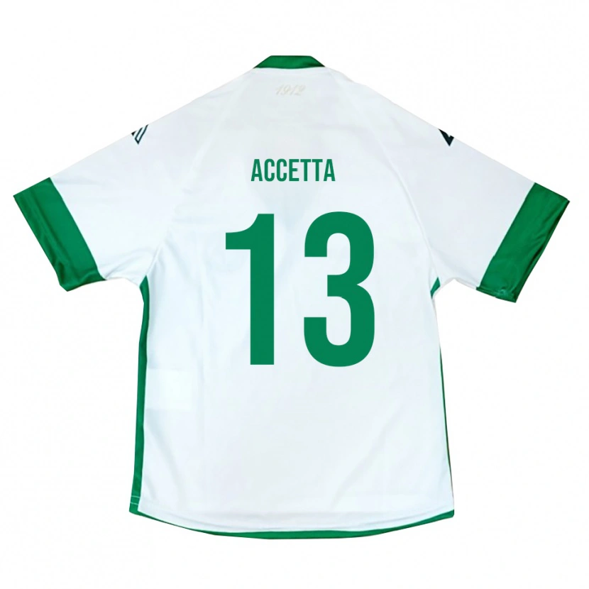 Danxen Criança Camisola Simone Accetta #13 Branco Verde Azul Alternativa 2025/26 Camisa