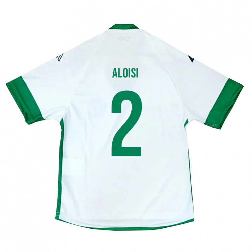 Danxen Criança Camisola Antonio Aloisi #2 Branco Verde Azul Alternativa 2025/26 Camisa