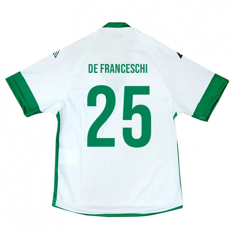 Danxen Criança Camisola Edoardo De Franceschi #25 Branco Verde Azul Alternativa 2025/26 Camisa