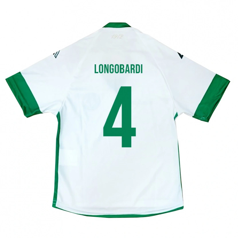 Danxen Criança Camisola Salvatore Longobardi #4 Branco Verde Azul Alternativa 2025/26 Camisa