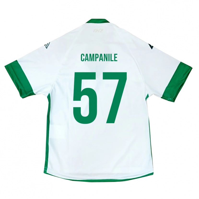 Danxen Criança Camisola Alessandro Campanile #57 Branco Verde Azul Alternativa 2025/26 Camisa