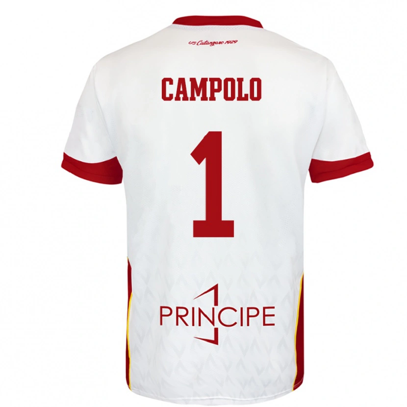 Danxen Criança Camisola Alessandro Campolo #1 Branco Vermelho Alternativa 2025/26 Camisa