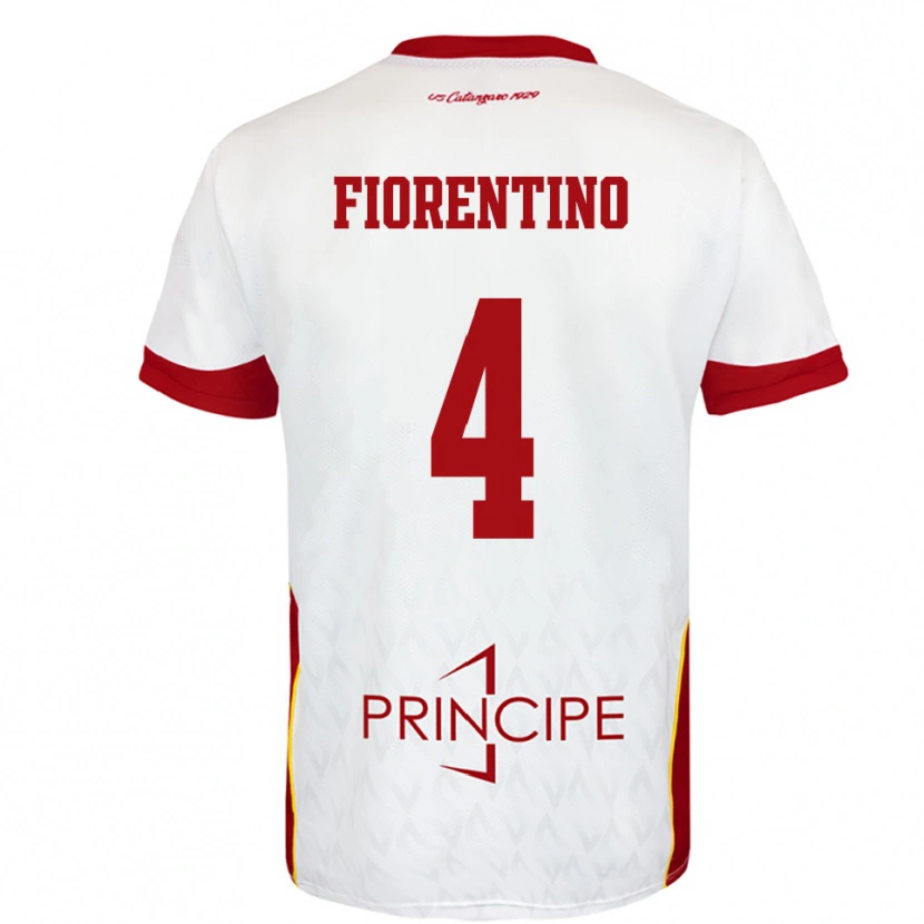 Danxen Criança Camisola Carlo Fiorentino #4 Branco Vermelho Alternativa 2025/26 Camisa
