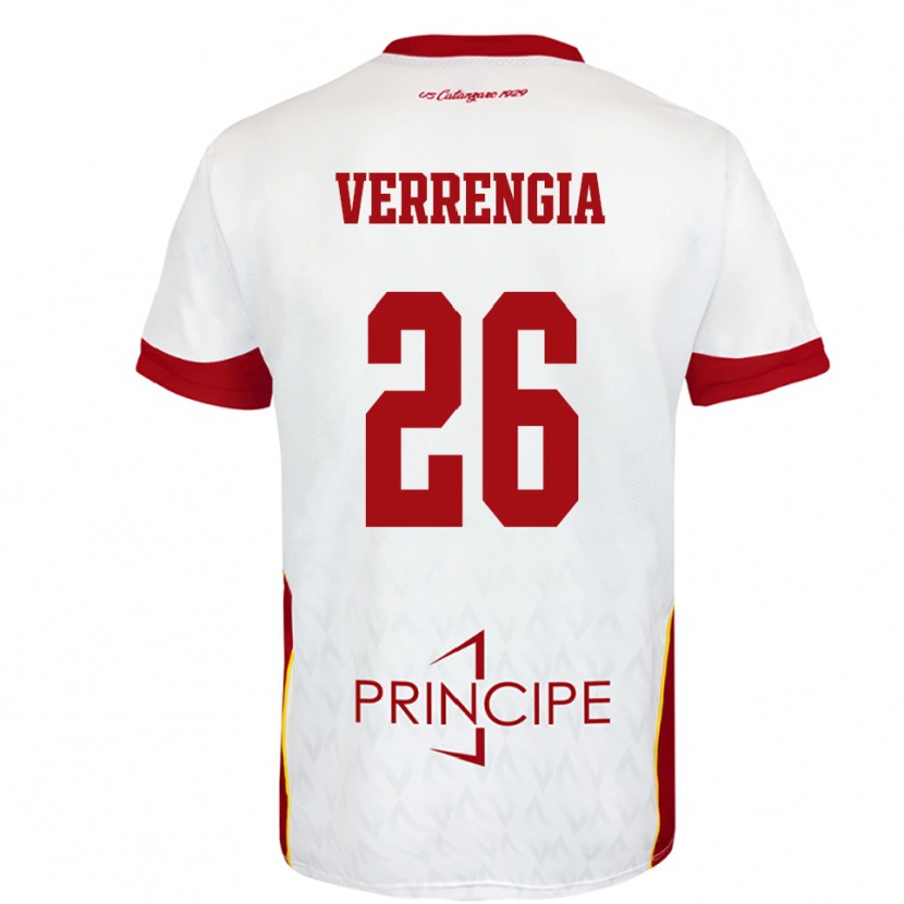 Danxen Criança Camisola Bruno Verrengia #26 Branco Vermelho Alternativa 2025/26 Camisa