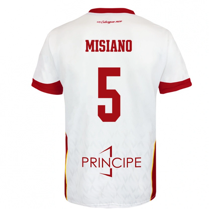 Danxen Criança Camisola Francesco Misiano #5 Branco Vermelho Alternativa 2025/26 Camisa