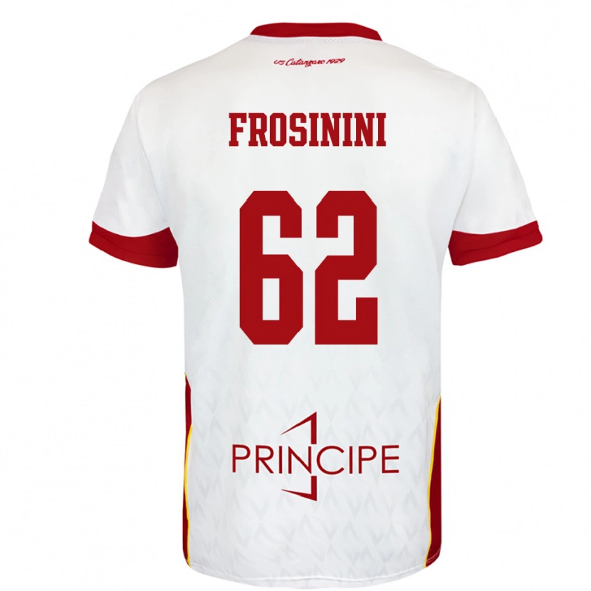 Danxen Criança Camisola Ruggero Frosinini #62 Branco Vermelho Alternativa 2025/26 Camisa