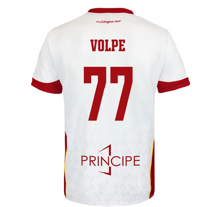 Danxen Criança Camisola Giovanni Volpe #77 Branco Vermelho Alternativa 2025/26 Camisa