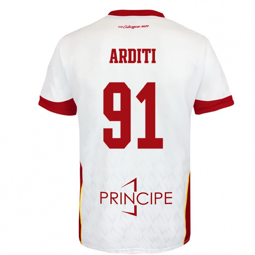 Danxen Criança Camisola Gabriel Arditi #91 Branco Vermelho Alternativa 2025/26 Camisa