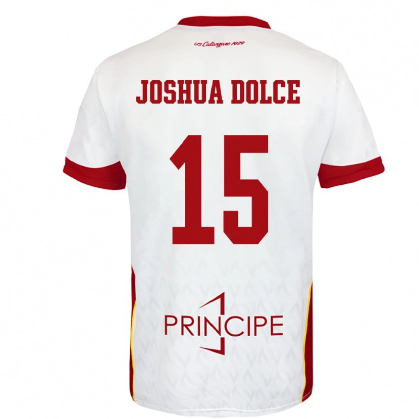 Danxen Criança Camisola Dave Joshua Dolce #15 Branco Vermelho Alternativa 2025/26 Camisa