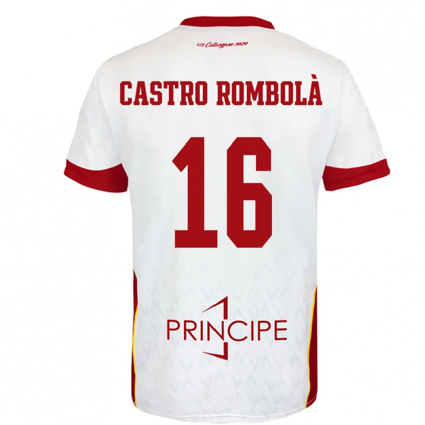 Danxen Criança Camisola Carlo Castro Rombolà #16 Branco Vermelho Alternativa 2025/26 Camisa