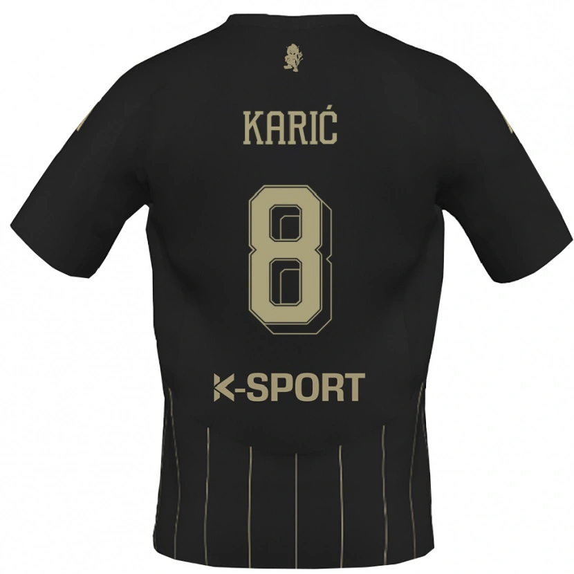 Danxen Criança Camisola Nermin Karić #8 Cinza Branco Alternativa 2025/26 Camisa