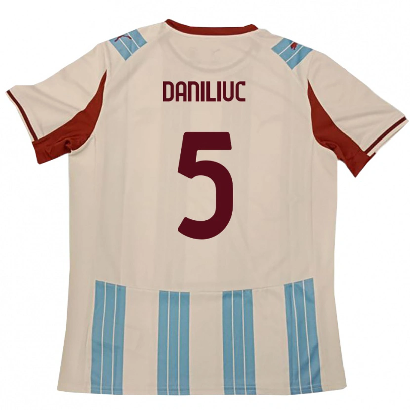 Danxen Criança Camisola Flavius Daniliuc #5 Azul Celeste Branco Alternativa 2025/26 Camisa