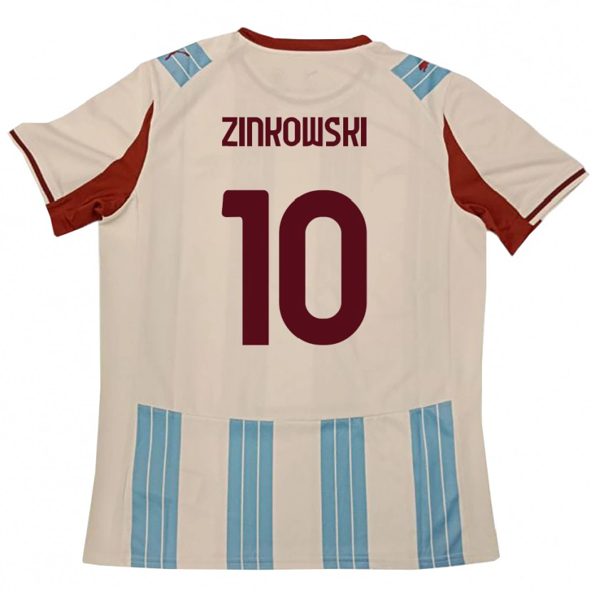 Danxen Criança Camisola Igor Zinkowski #10 Azul Celeste Branco Alternativa 2025/26 Camisa