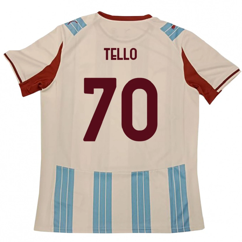 Danxen Criança Camisola Andrés Tello #70 Azul Celeste Branco Alternativa 2025/26 Camisa