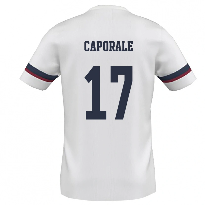 Danxen Criança Camisola Alessandro Caporale #17 Branco Vermelho Alternativa 2025/26 Camisa